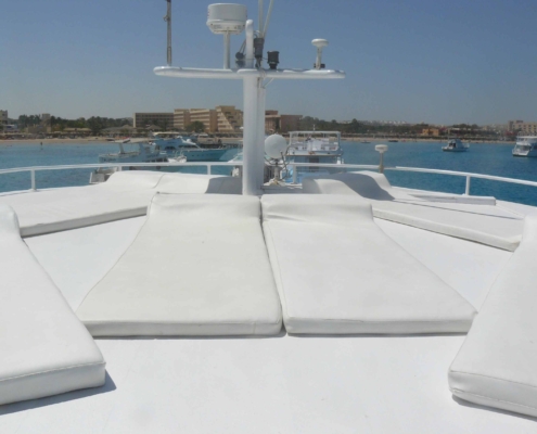 Sundeck on dive boat with Aquastars in the Red Sea