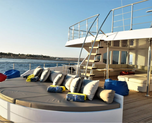 Sun deck on Luxury Safari Boat in the Red Sea