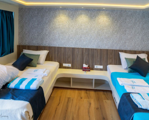 Twin room on luxury safari boat in the Red Sea